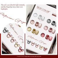 Beau Color Factory Nouveauté 6 couleurs Vernis Gel UV Effet Œil de Chat Platine Magnétique Sans TPO/HEMA OEM