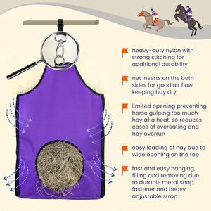 Échantillon gratuit Sac à foin portable personnalisé pour chevaux, léger, en polyester, sac filet pour balles de foin, sac en maille pour aliments pour chevaux - Product Image 4