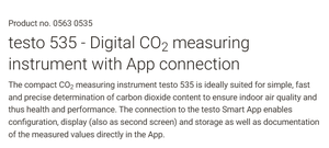 Medidor Digital de CO2 Testo 535, Detector Portátil de Dióxido de Carbono, Compatible con Conexión a Aplicación Móvil - Product Image 2