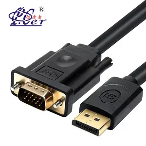 PCER Displayport to VGA Cable Black Gold Plated Standard DP Male to VGA Male DP to VGA Cable Adapter