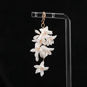 Fashion Jewelry Earrings 2022 Bridal Earring Drop Ceramic Flower Bridal Earrings Women