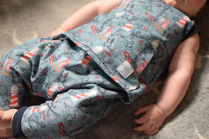 Barboteuse <span class=keywords><strong>en</strong></span> bambou à manches courtes, vêtements d'été personnalisés, enveloppe à changement facile, sans fermeture éclair, OEM, - Product Image 3