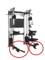 Rack de musculation multifonctionnel, combo squat et développé couché, support de barre de musculation pour salle de sport intérieure avec support avant