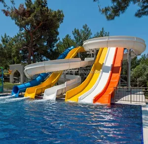 Custom Volwassen Water Slide Resort Water Speeltuin Hotel Zwembad Glijbaan Apparatuur Glasvezel Waterglijbaan Groep