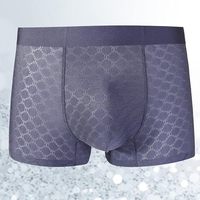 ODM&OEM Caleçons Boxers Homme en Soie Glacée Sans Couture, Motif Uni, Respirants, Antibactériens, Taille Mi-Haute, Design de Luxe