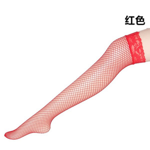 Lencería Sexy, Medias Largas Negras para Mujer con Encaje de Red, Adorno de Encaje por Encima de la Rodilla, Medias Sensuales y Atractivas - Product Image 4