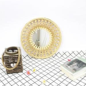 Miroir <span class=keywords><strong>en</strong></span> <span class=keywords><strong>rotin</strong></span> <span class=keywords><strong>naturel</strong></span> fait à la main, <span class=keywords><strong>décoration</strong></span> <span class=keywords><strong>murale</strong></span> de salon personnalisé, art de maison, nouveau - Product Image 6