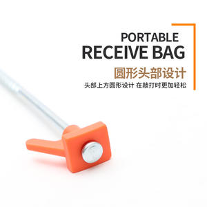 Piquet de tente carré en plastique 21 cm, clou de sol en acier orange pour camping et usage extérieur - Product Image 3