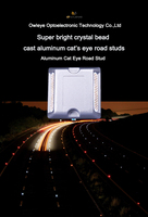 Borne de signalisation routière prismatique réfléchissante à œil de chat entièrement en aluminium, haute intensité, pour autoroutes et routes urbaines, avertissement de circulation