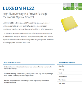 Lumileds L1HZ-4070200000000 LUXEON HL2Z Blanc Naturel 4000K LED Haute Puissance 2W CRI 70/80/90 159 Lm/W - Product Image 2