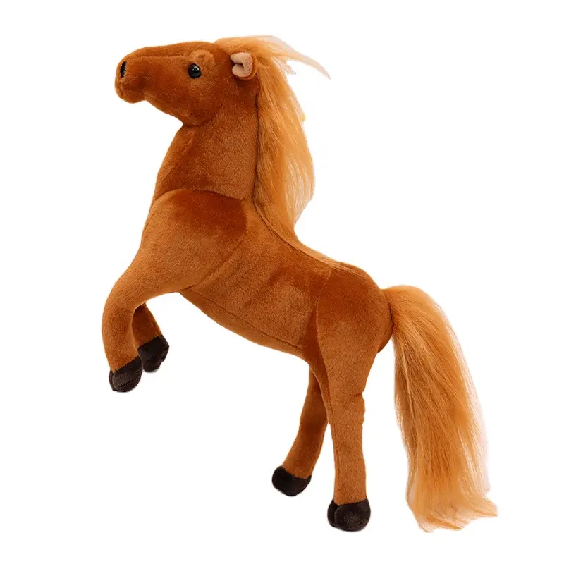 Standing animal toys home decoration children simulation animal doll multi-color horse plush toy