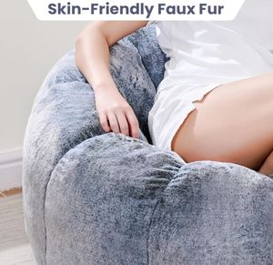 Sofá Puff Convertible Moderno de Piel Sintética para Adolescentes y Jóvenes, Silla de Lectura con Reposabrazos de Pétalos para Sala de Estar - Product Image 6
