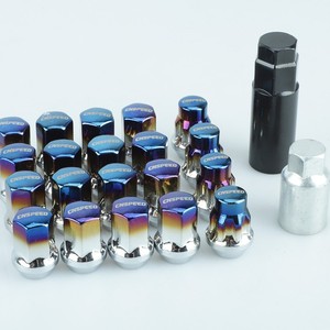 CNSPEED M12x1.5 Car <b>Wheel</b> Nuts 32mm Baked Blue Anti-Theft Lug Nuts For <b>Replacement</b> Repair - Product Image 1