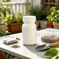 Bouteille de stockage en PEHD 150 ml avec couvercle à vis pour semences de jardinage, engrais, particules, produits de santé, emballage industriel et pharmaceutique