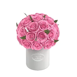 Handmade Porcelain Vase Real Natural Eternal Dome Shape Arrangement Bouquet Rose Preserved Flowers