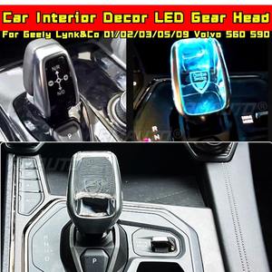 Kit de décoration intérieure LED pour voiture Geely Lynk&Co Volvo, pommeau de levier de vitesse LED pour Geely Lynk&Co 01/02/03/05/09 Volvo S60 S90, kit carrosserie à activation tactile - Product Image 2