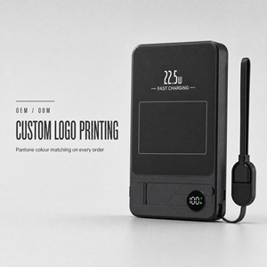 Banco <span class=keywords><strong>de</strong></span> Energía Inalámbrico Magnético <span class=keywords><strong>de</strong></span> 5000 mAh, 22.5 W, 20 W, Ultra Delgado, <span class=keywords><strong>de</strong></span> Aleación <span class=keywords><strong>de</strong></span> Aluminio, Plegable, con Soporte, Pantalla Digital, Logotipo Personalizado, OEM - Product Image 2