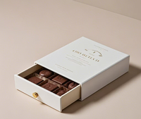 Boîte à tiroirs en papier de qualité supérieure de luxe personnalisée pour offrir des truffes en chocolat noir Boîte d'emballage de luxe en chocolat