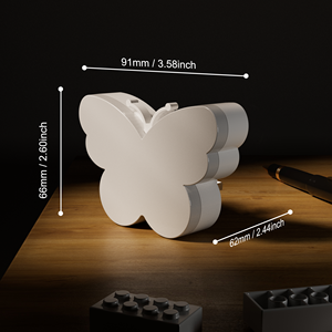 Lampe de nuit LED en forme de papillon, lampe décorative pour chambre à coucher, décoration intérieure, matériau ABS écologique, éclairage intérieur blanc chaud - Product Image 3