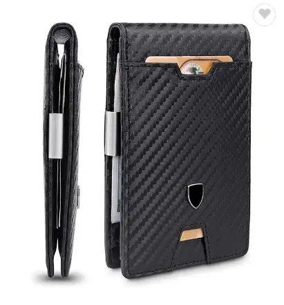 Тонкий кошелек для мужчин-кожаный зажим для денег мужские кошельки-RFID блокирующий передний карман-минималистичный держатель для кредитных карт