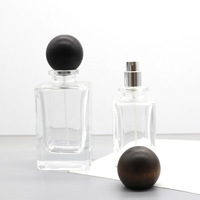 Flacon carré en verre transparent de 30 ml avec bouchon pour recharge de parfum et vaporisateur cosmétique, flacons d'huile essentielle en emballage boîte