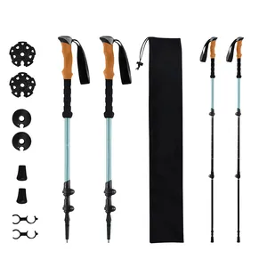 Trail Trekking Poles Foldable Nordic Walking Stick-Telescopic Pioneer Trekking Pole With Flip Lock