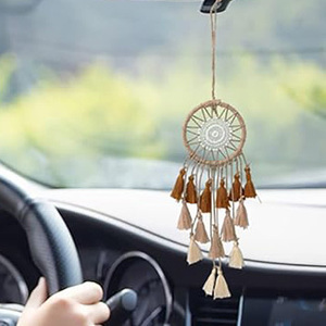 Décoration murale petit <span class=keywords><strong>attrape</strong></span>-rêves <span class=keywords><strong>pour</strong></span> voitures mini <span class=keywords><strong>attrape</strong></span>-rêves bohème <span class=keywords><strong>pour</strong></span> voitures rétroviseur décoration suspendue - Product Image 1