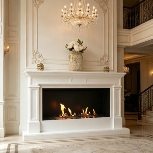 <span class=keywords><strong>Cheminée</strong></span> à éthanol encastrée moderne, flamme réelle, brûleur réglable, <span class=keywords><strong>protection</strong></span> de sécurité pour salon, chambre, hôtel, appartement - Product Image 1