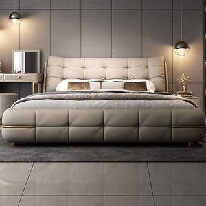 Meubles de chambre à coucher en bois de luxe moderne, lits rembourrés doux, <span class=keywords><strong>lit</strong></span> <span class=keywords><strong>double</strong></span> taille king size avec rangement, design de haute qualité - Product Image 3