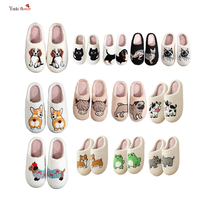 Chaussons d'hiver chauds et amusants en coton, motifs animaux : Lapin, Chien, Chat, Tortue, Léopard, Demu, Mouton à visage noir, Capybara, Teckel