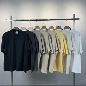 Venta al por mayor 100% algodón Boxy estampado recortado en blanco Casual Ropa de calle Fabricantes Hombres Streetwear Oversized Drop Shoulder camiseta - Product Image 2