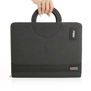 Portefeuille de charge sans fil en cuir Saffiano de luxe 10000 mAh avec charge rapide <span class=keywords><strong>Qi</strong></span>, USB 3.0 et logo personnalisé – Organisateur professionnel - Product Image 4