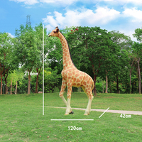 Escultura de Jirafa Realista Resistente a la Intemperie, Adorno Artístico de Animal Salvaje, Modelo de Resina y Fibra de Vidrio, Tamaño Personalizado para Jardín, Parque, Zoológico