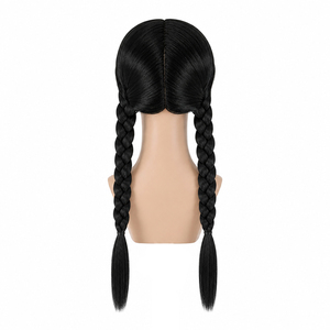 <span class=keywords><strong>Perruque</strong></span> noire à double tresses, <span class=keywords><strong>perruque</strong></span> cosplay Wednesday <span class=keywords><strong>Addams</strong></span>, <span class=keywords><strong>perruque</strong></span> synthétique de la famille <span class=keywords><strong>Addams</strong></span> pour Halloween, fête costumée - Product Image 4