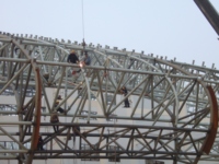 Structure de toit en treillis d'acier préfabriqué pour stade et couverture