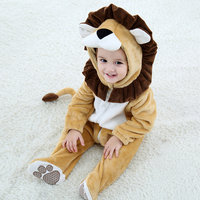 TONWHAR Combinaison unisexe à manches longues Animal Onesie pour enfants Lion Baby Romper