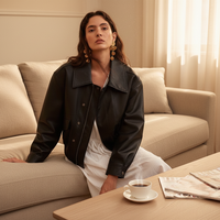 Nouvelle Collection Automne/Hiver 2025 : Manteau en Cuir d'Agneau Importé Style Ballon Vintage, Ceinturé, en Véritable Peau de Mouton