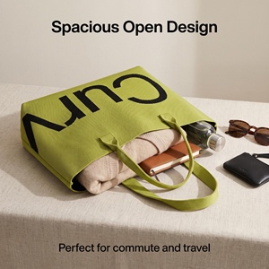 Grand sac fourre-tout en coton tricoté réutilisable et écologique, sac de courses portable avec quatre poignées, couleur personnalisée, sac de voyage et de plage - Product Image 6