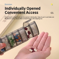 Vente en gros, personnalisation, mini organisateur de pilules hebdomadaire en plastique, boîte à pilules mignonne, étui à comprimés, organisateur de médicaments