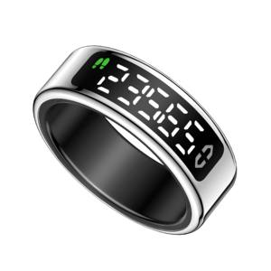 Anillo Inteligente de Monitoreo de Salud de Metal/Acero con Pantalla Digital y Control por Aplicación para Moda y Bienestar a la Alcance de tu Dedo - Product Image 1