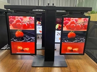 Label Harga LCD 10.1'' Poster Digital Warna Penuh Layar Label Rak Elektronik Layar Ganda Pengeras Suara Elektronik Dalam Ruangan