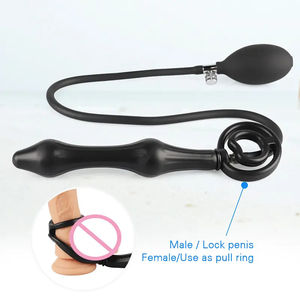 لينة كبيرة سوداء مضخة حتى الهواء مليئة دسار نفخ المؤخرة المكونات الشرج موسعة الشرج مدلك توسيع المكونات الشرج - Product Image 1