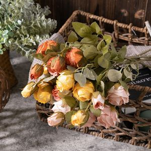 Ramo de Rosas Artificiales CallaFloral Multicolor, Tela de Tejido Pan, Decoración de Interiores, Uso en Bodas y Manualidades - Product Image 1
