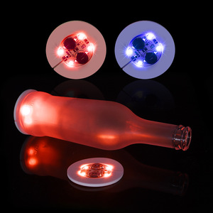 Tùy chỉnh Led Light Up Coaster đa màu không thấm nước chiếu sáng uống Coaster nhấp nháy chai cốc dán - Product Image 5