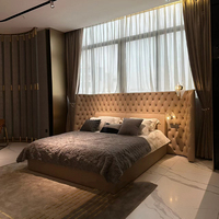 Maßgefertigtes Italienisches Luxus-Schlafzimmermöbel-Set Premium-Villa Neuestes Design Doppelbett Gepolstertes Bett Kingsize-Schlafzimmer-Sets