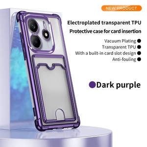 Étui de téléphone antichoc avec porte-cartes pour <span class=keywords><strong>Xiaomi</strong></span> Redmi Note 14/13/12 A3 14C/13C, <span class=keywords><strong>coque</strong></span> intégrale électroplaquée anti-chute - Product Image 3