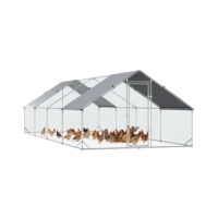 Poulailler extra large de 258 pieds carrés avec enclos pour poulets, en acier galvanisé, avec couverture imperméable et protection UV, pour jardin et ferme
