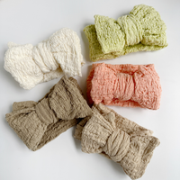 Baby Love – bandeaux surdimensionnés froissés pour bébé fille, couvre-chef large et solide, nœud de tête en vrac, chocolat noué, bandeaux pour nouveau-né