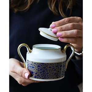 Ensemble complet de café Richard Ginori 12 pièces, style Empire, décoration paon, capacité 600 ml, idéal pour les fêtes et les hôtels - Product Image 2