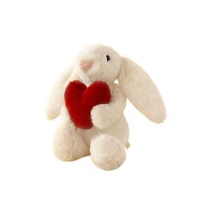 Peluche personnalisable série Lapin à oreilles tombantes - Cœur/Arbre de Noël tenant un enfant en compagnie ASTM F963 - Product Image 1